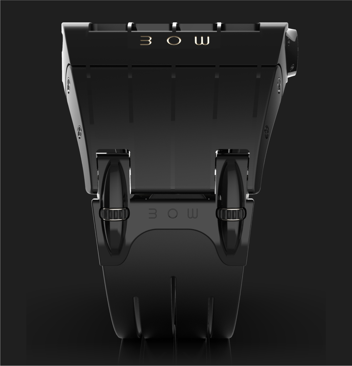 BOW watch — dark 3D render, rear view