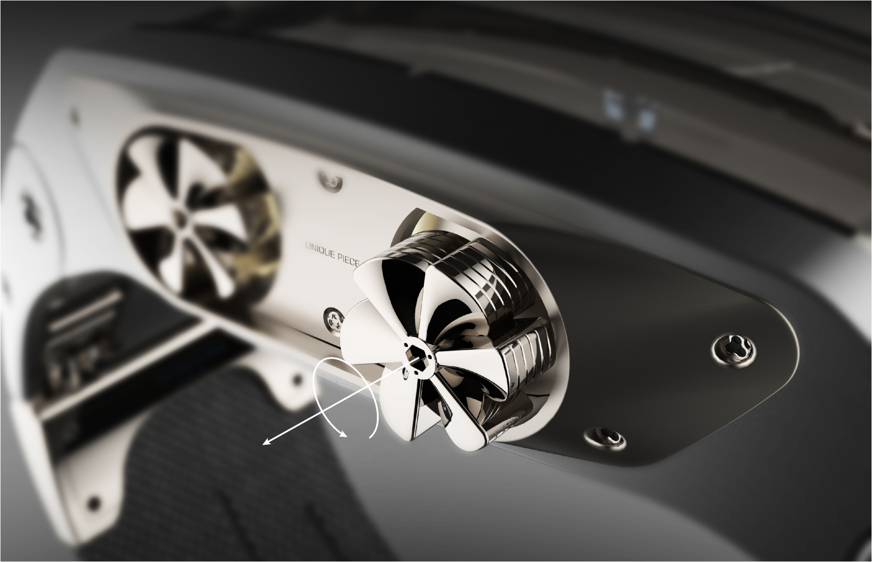 BOW watch — propeller detail with rotation mechanism