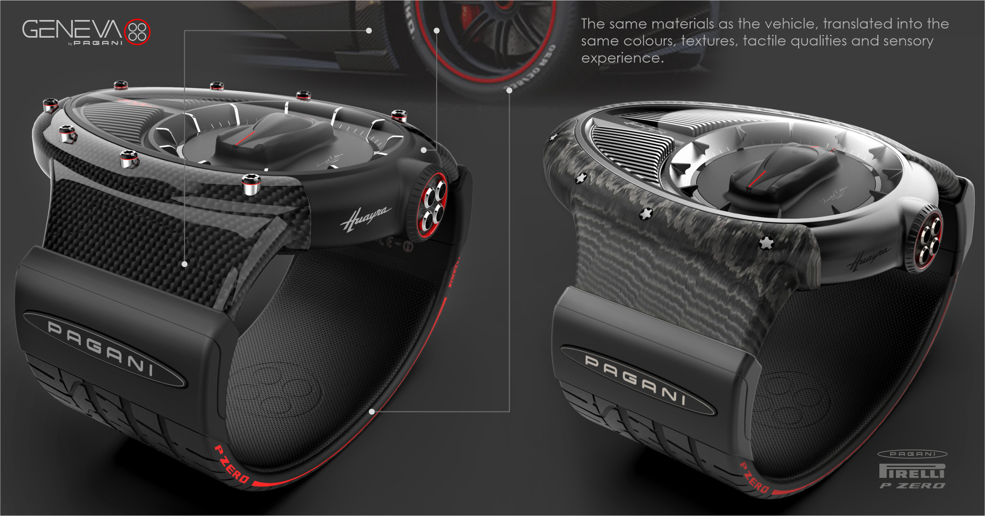 Geneva by Pagani — milled aluminium surfaces and signature detailing
