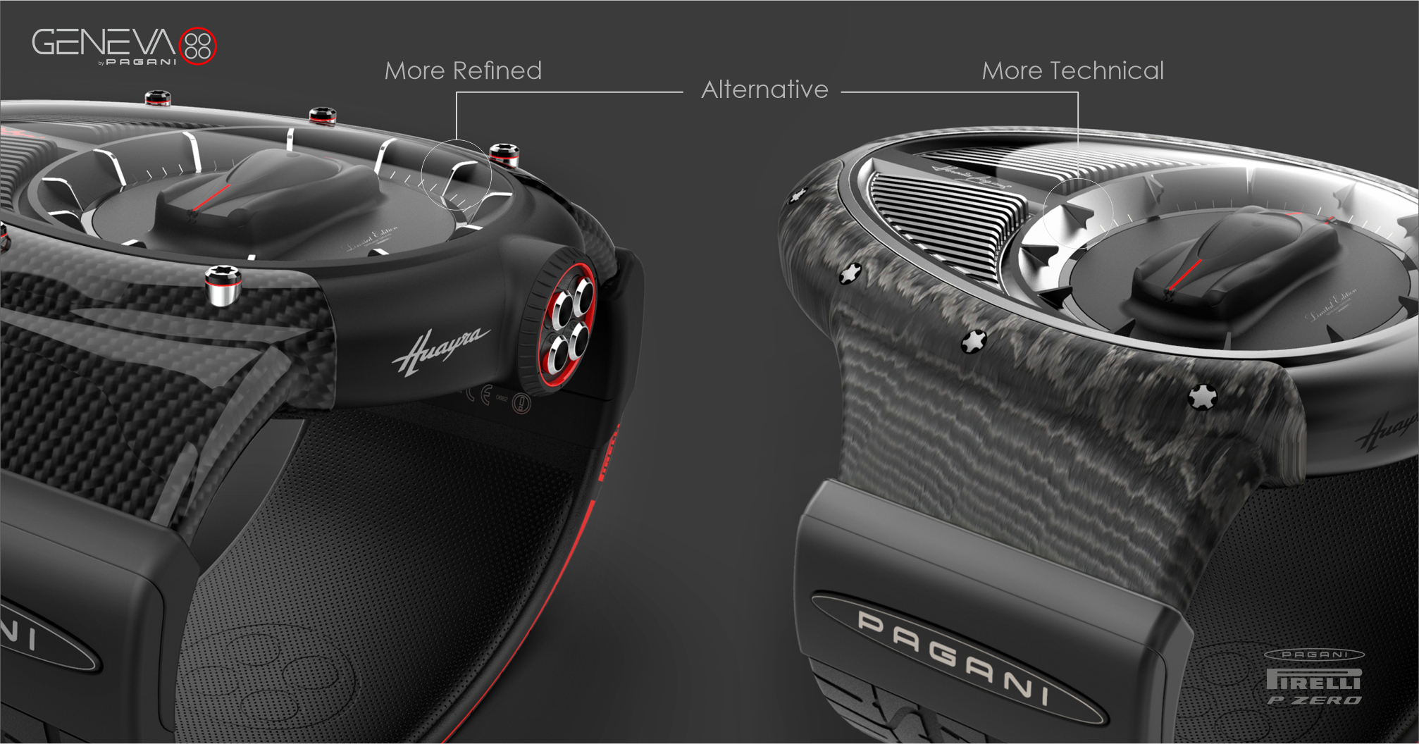 Geneva by Pagani — crown linked to the four signature exhausts