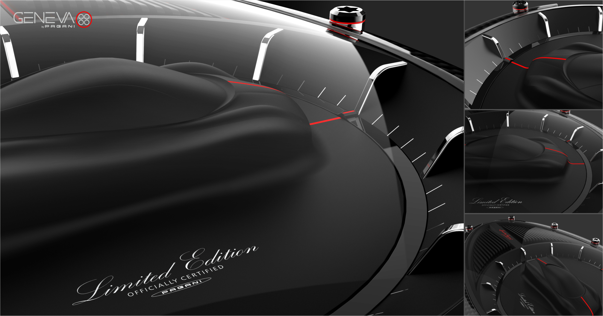 Geneva by Pagani — case components, carbon fibre and milled aluminium