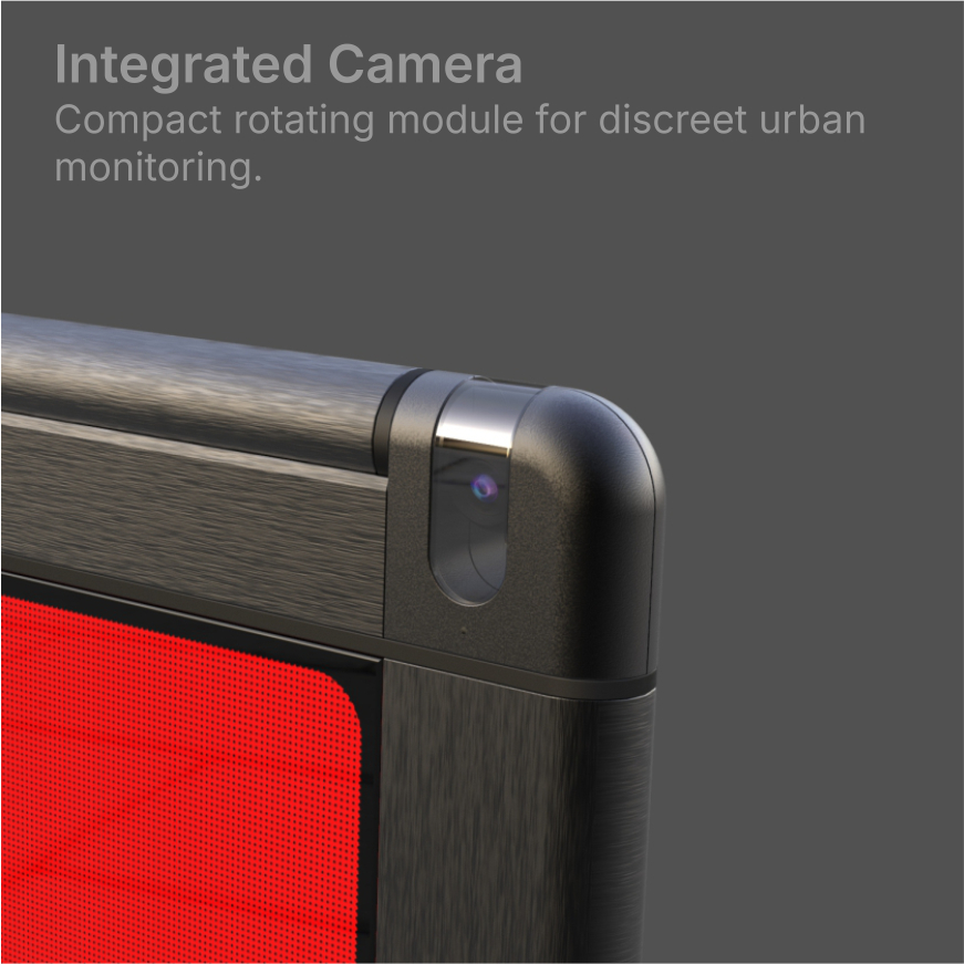 Integrated camera — compact rotating module for discreet urban monitoring