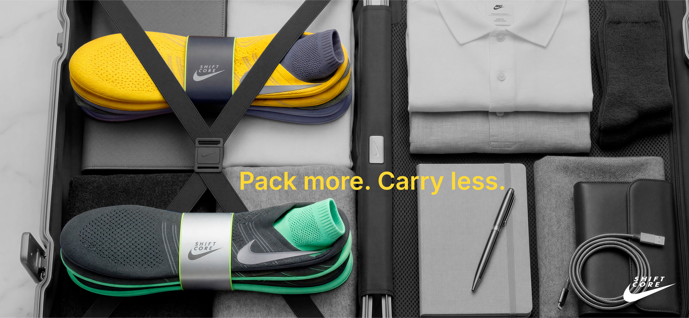Pack more. Carry less. — suitcase view